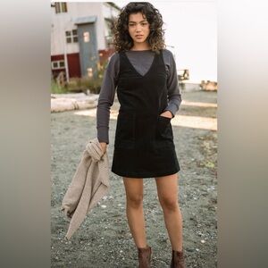Organic Corduroy V-Neck Mini Dress